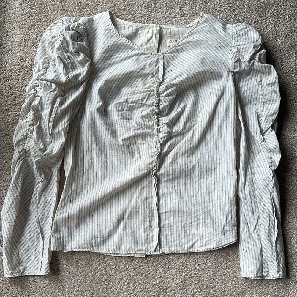 LA VIE Rebecca Taylor Cotton Blouse Size Medium